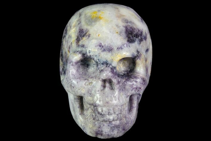 Realistic, Carved Chevron (Banded) Amethyst Skull #116485